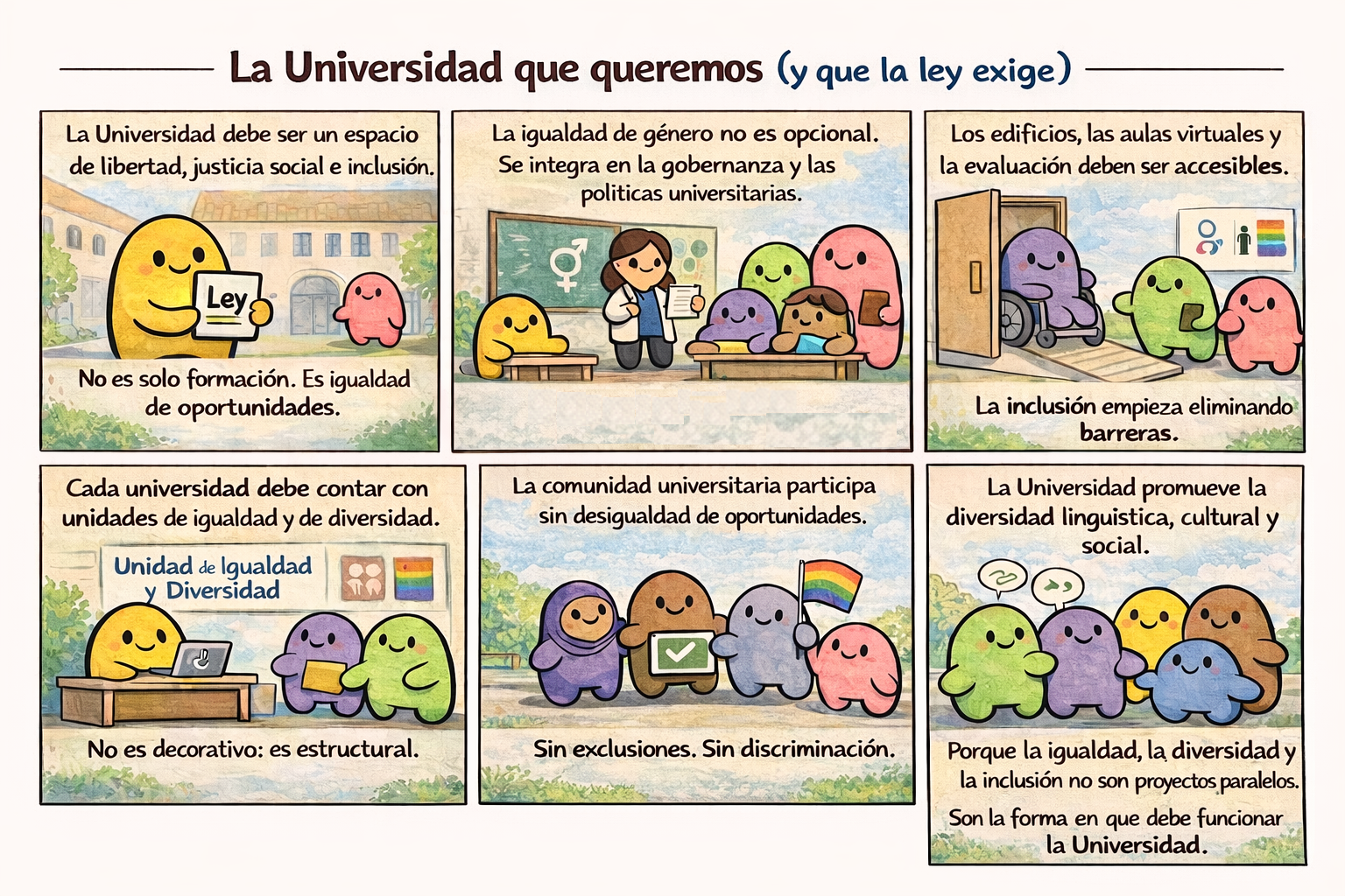 Imagen sobre la LOSU y su relación con la diversidad y la inclusión